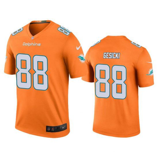 Men Miami Dolphins 88 Mike Gesicki Nike Orange Color Rush Limited NFL Jersey